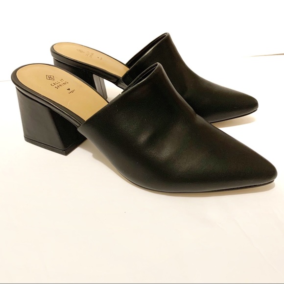 Call It Spring Shoes - Call it spring black pointed toe mules
